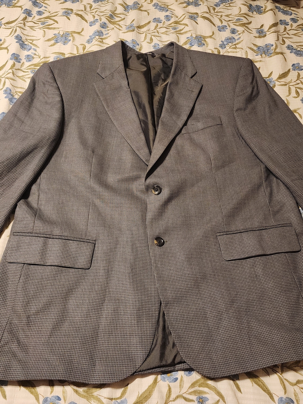 Oscar de la Renta Men's Gray Micro-Check Sport Coat